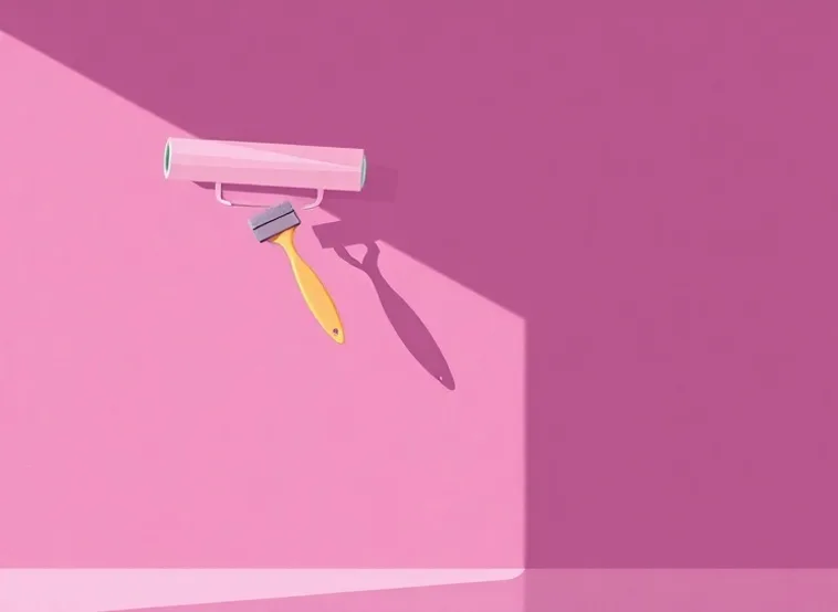 Pose de papier peint, rouleau et brosse à maroufler